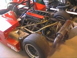 At least the rear part of the racecar is intact...